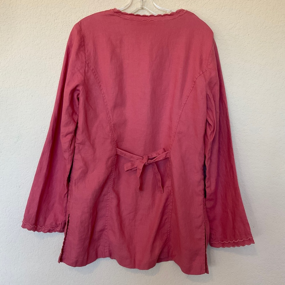 J. Jill NWT Aster Pink Linen Coastal Coatigan Jacket Duster Cardigan Lightweight - Picture 10 of 16
